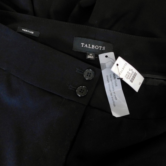 NWT!! TALBOTS Heritage Black Dress Pants High Waist Straight Hip Thigh Size 10 - Picture 9 of 11
